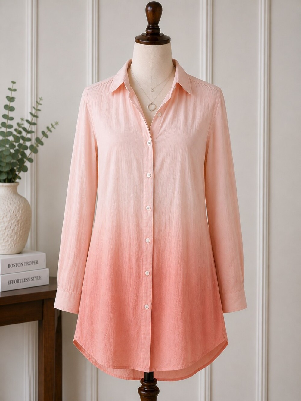 Boston‎ Proper Ombre Button-Up Tunic Top – Size Small